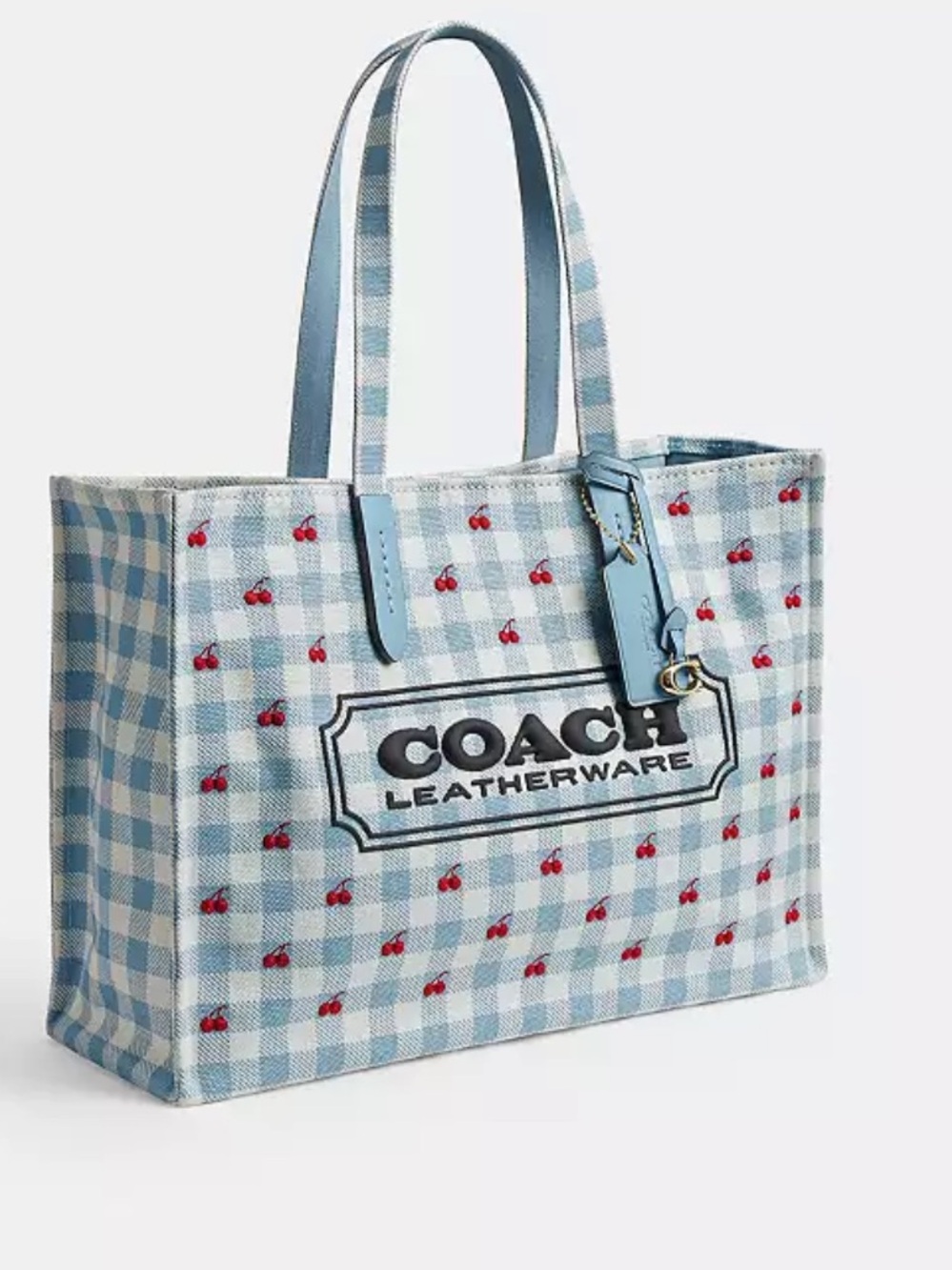 ππ©΅π Coach Tote Bag With Gingham Printππ©΅π NWT ππ©΅ - Picture 11 of 12
